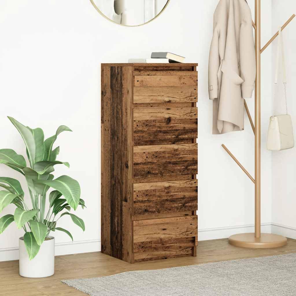 vidaXL Credenza con Cassetti Legno Antico 37,5x35x99 cm in Truciolato, armadietto, Armadio credenza, Armadio corridoio, Armadio Buffet, Armadio Cucina