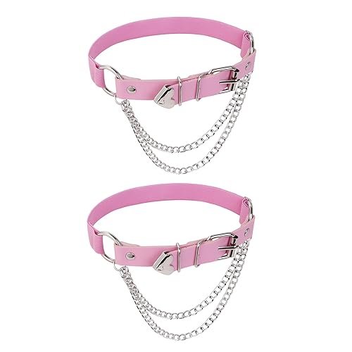 Leg Garter with Chains - Pink, 1 Pair