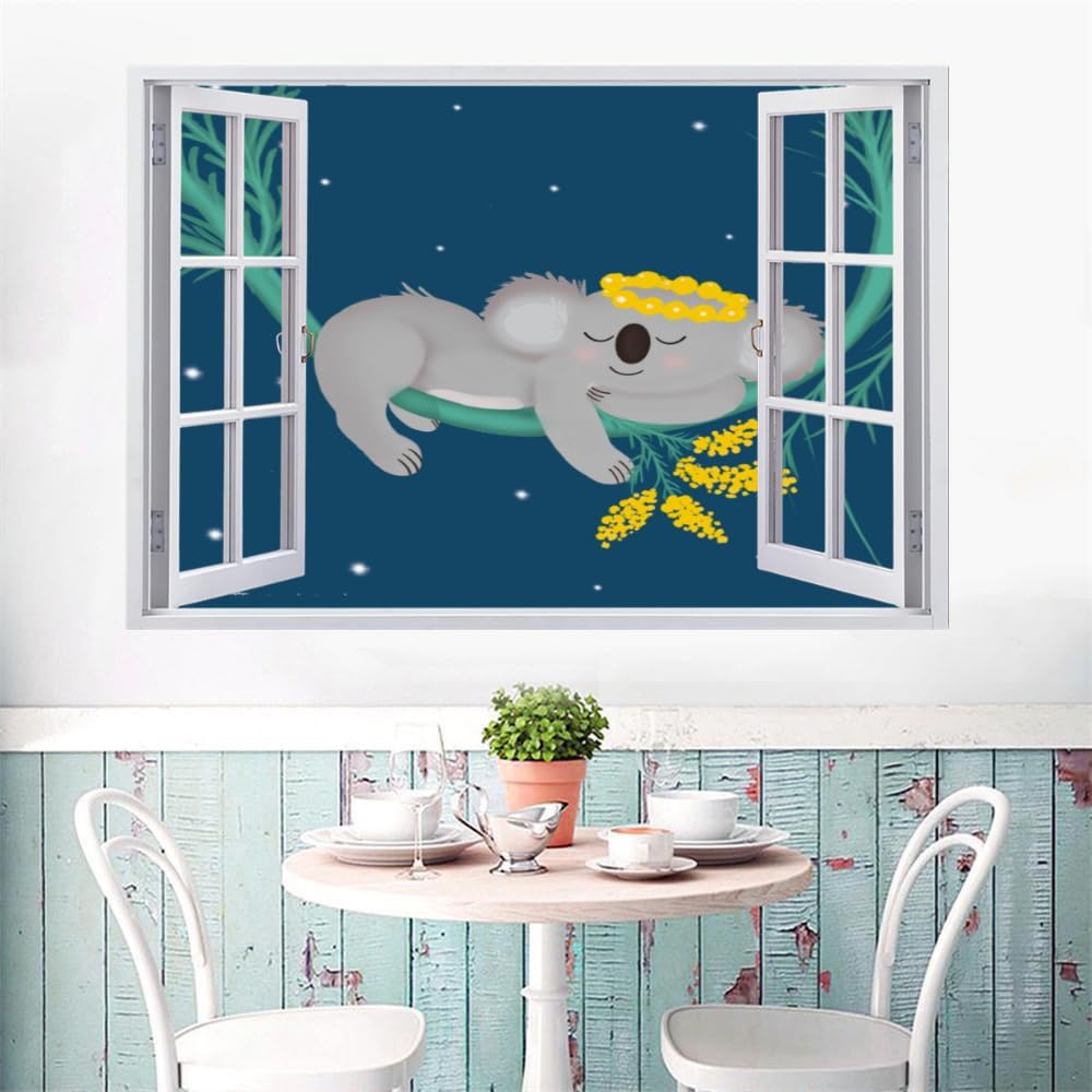 Pegatinas De Decoración De Pared 3D Roto Animal Pegatina De Pared Animales De Dibujos Animados Tatuaje De Pared Para Decoración De Pared De Guardería, Sala De Estar, Decoración Del Hogar 120x80cm