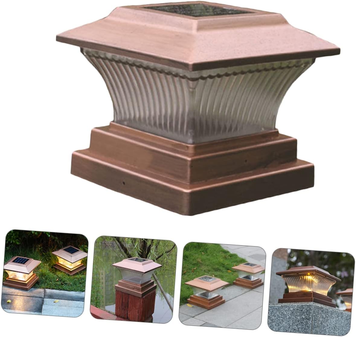 Solar Powered Garden Light Pillar Light Outdoor Decorative Lamp for Courtyard