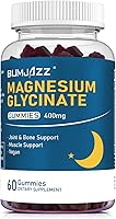 Vista 1 de Bumjazz Gomitas de glicinato de magnesio 400 mg L-treonato de magnesio 200 mg Suplemento de magnesio y potasio sin azúcar con vitamina D, B6