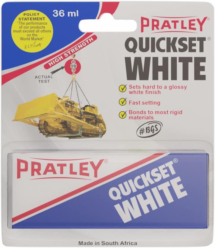 2 x Pratley Quick Set White Epoxy Liquid Glue Adhesive 2 x 18ml Tubes 85139 New