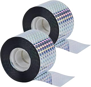 2Pack Bird Repellent Scare Tapes, ALYCLIP 525 Feet Reflective Tapes Double Sided Holographic Flash Deterrent for Driving Away Birds and Protect Plants Farm