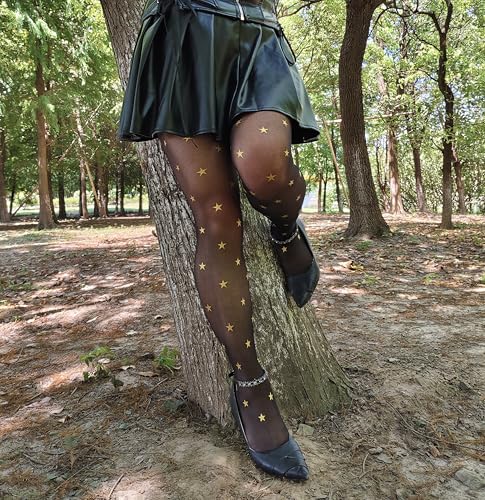Image of Sahabowi Women Tights, Sheer High Waist Pantyhose, Vintage Control Top Stockings, Siwa9