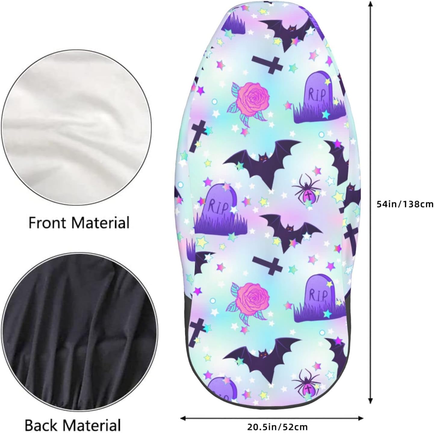 Delerain Car Seat Covers Set 2Pcs, Funny Spooky Halloween Universal Front Car Seats Vehicle Enterior Protector Suitable Fits Most Car Auto SUV Sedan Truck