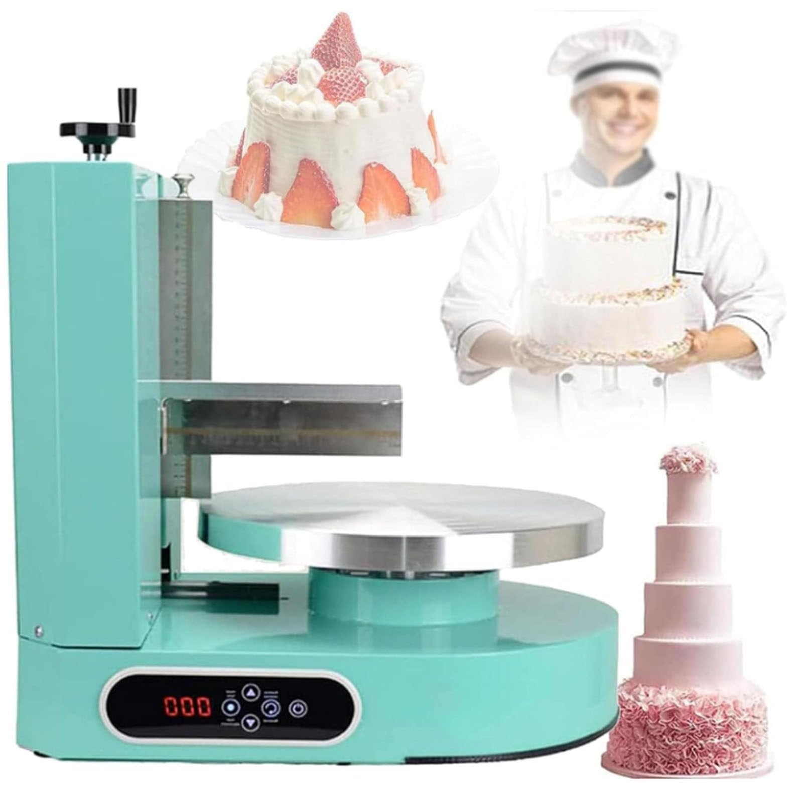 FHRKA Cake Making Smoothing Machine Birthday Cake Decorating Coating Machine, Cake Cream Spreading Coating Filling Machine Cake Bread