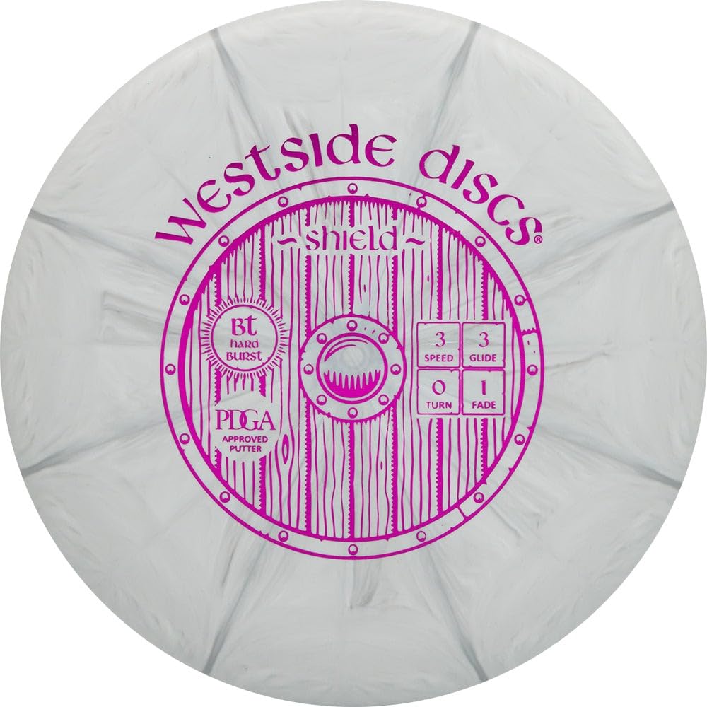 Shield by Westside Discs | BT Hard Burst Plastic | Disc Golf Putt and Approach Disc (Colors Vary)