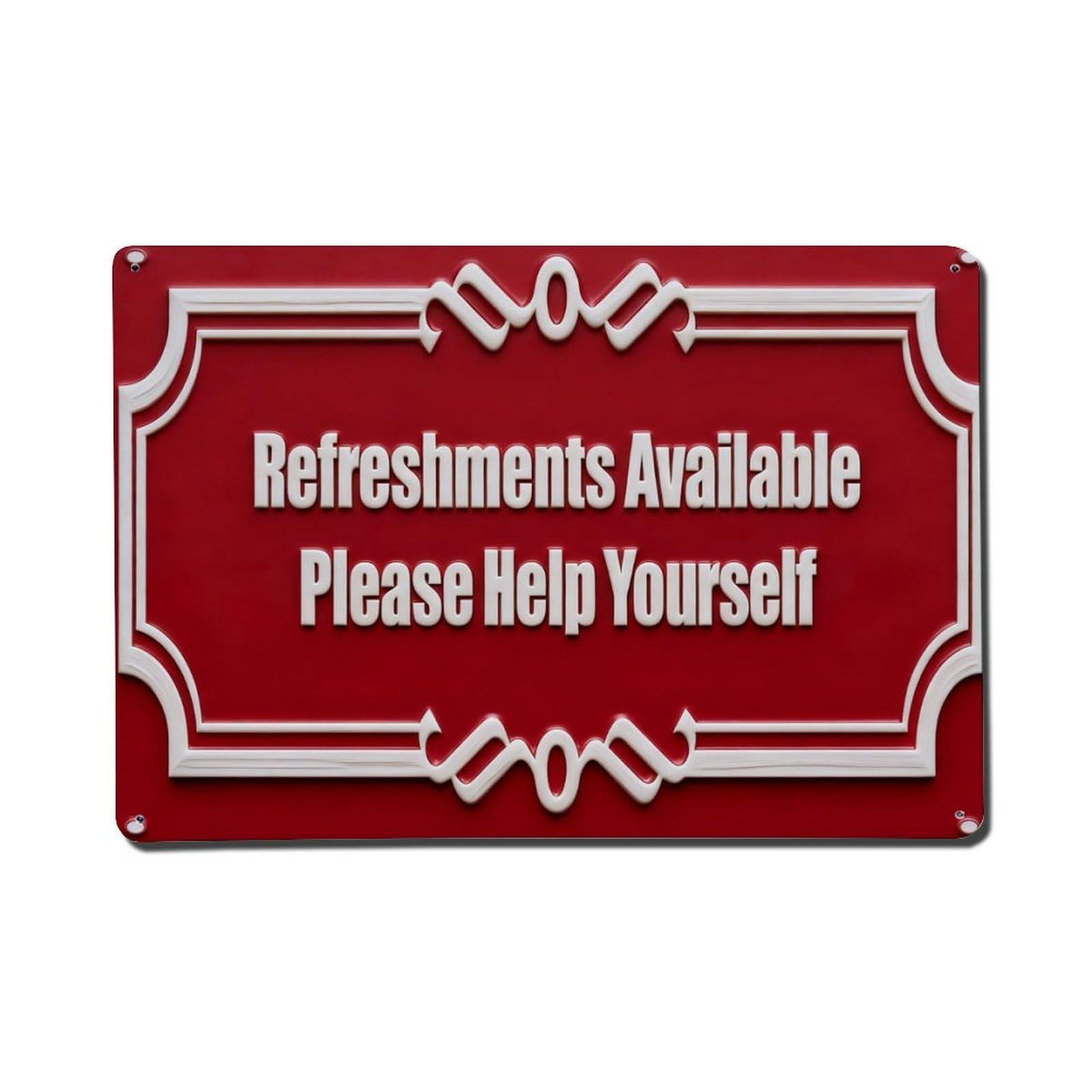 Iageret Vintage Red Background White Text Metal Tin Sign Retro Wall Decor, Bar Garage Cafe Kitchen Home Wall Art Poster Decoration 8X12inches