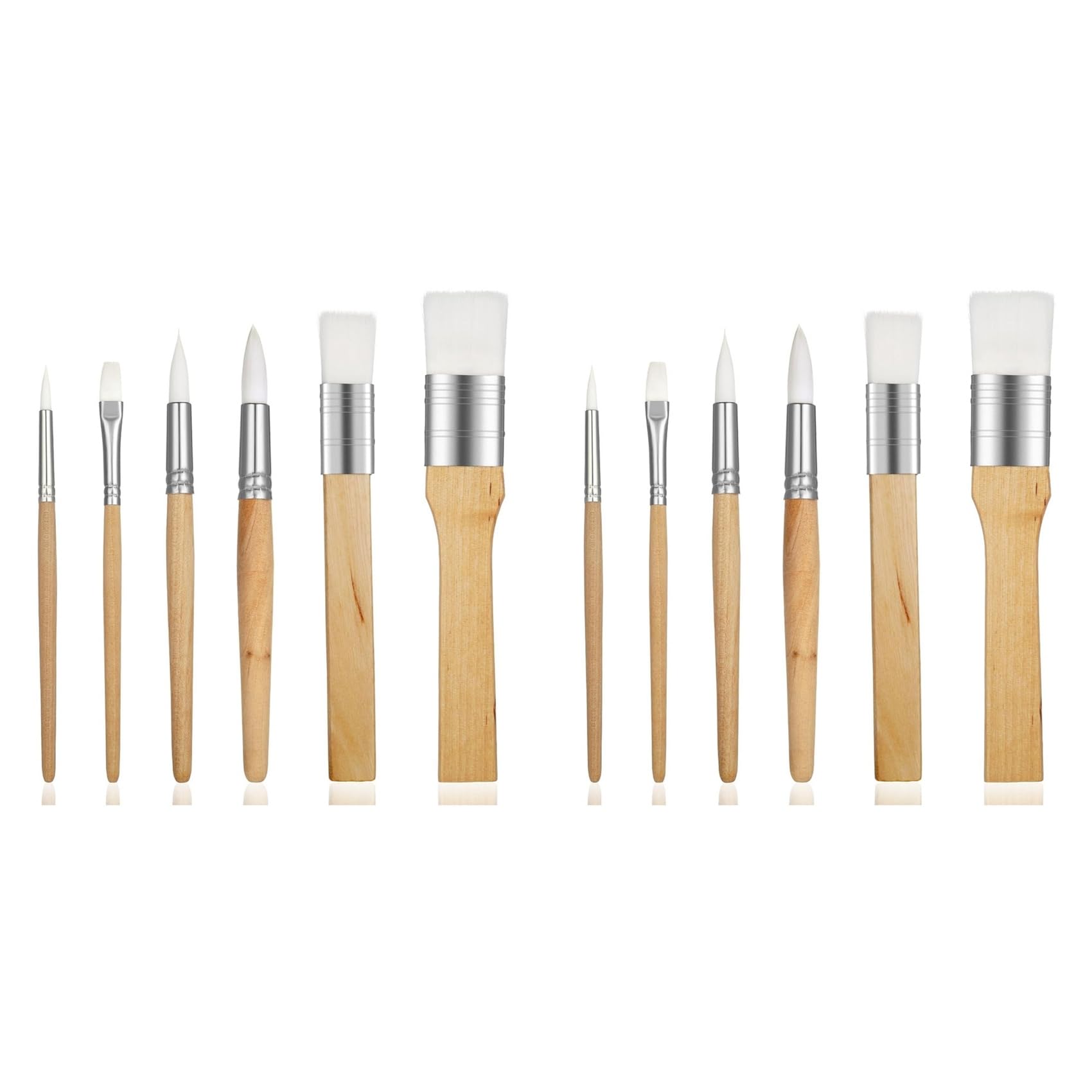 Jnchdghwa 12Pieces Wooden Paintbrushes for Artists Adults Kids Body Face Painting,Acrylic Painting Watercolor