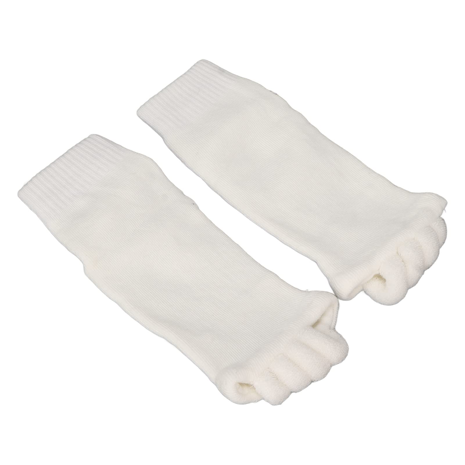 ANGGREK Foot Alignment Socks, 1 Pair Happy Feet Alignment Socks Stretchy Yoga Gym Massage Toe Separator Socks for Women Men (White)