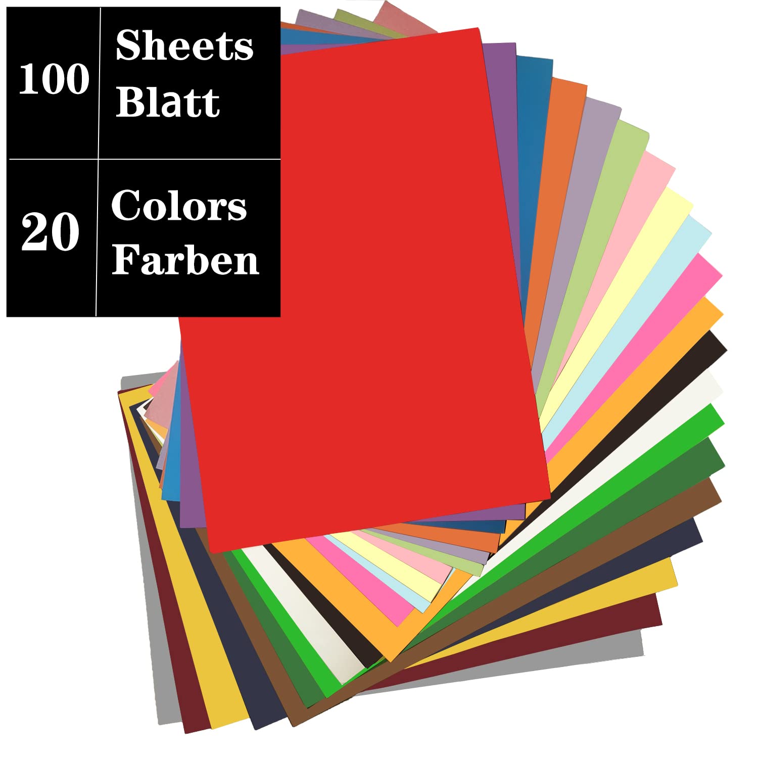 100 Fogli Colorati A4 Per Origami E DIY - Cartoncino Doppia Faccia 70g, 10 Colori, Per Bambini E Creativi