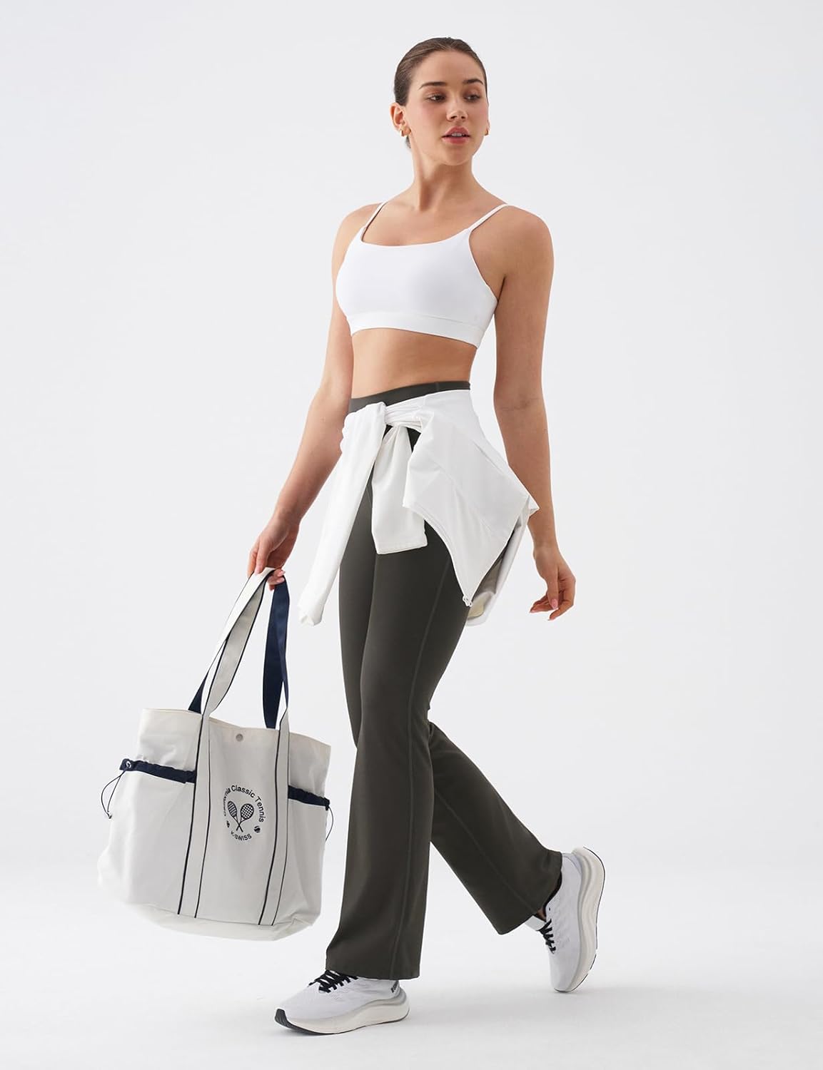 K-Swiss Sports Bras for Women - Molded Cups Adjustable Light Impact Yoga Tops Workout Gym