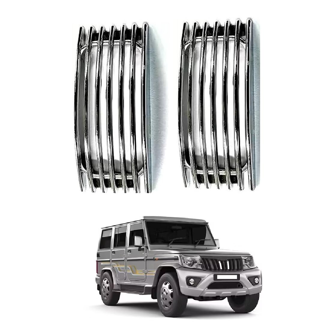 universal car side indicator light cover guard chrome finish decorative protector grill cover for bolero(set of 2)