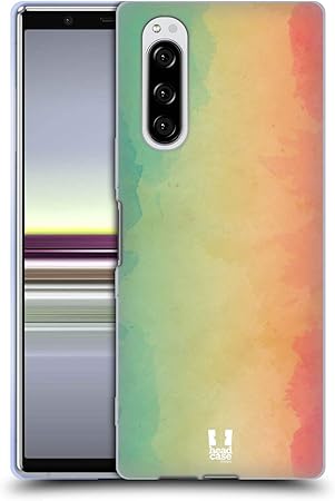 Head Case Designs Teal Yellow And Light Pink Watercoloured Ombre Soft Gel Case And Matching Wallpaper Compatible With Sony Xperia 5 Amazon Co Uk Electronics Photo