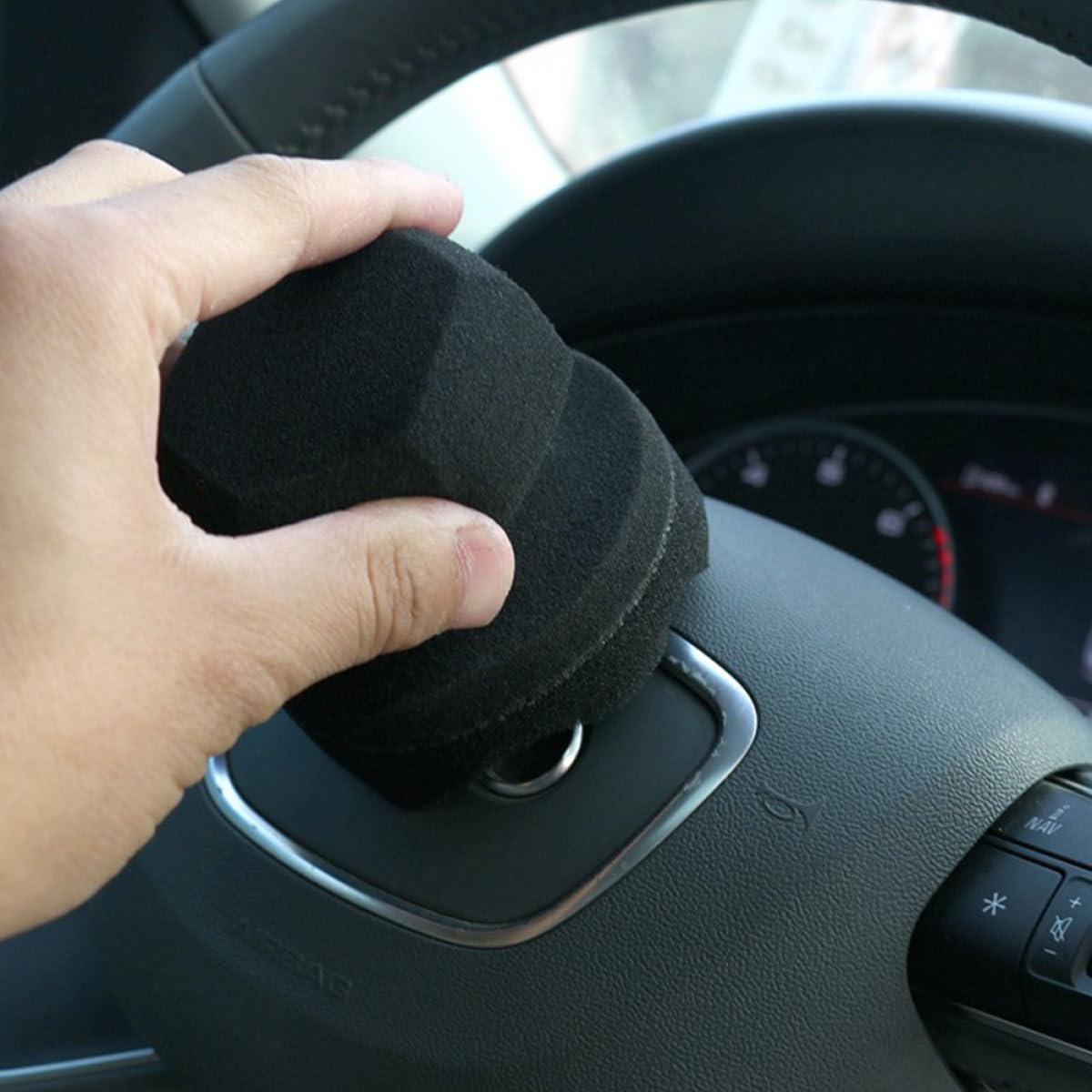 Gatuida 8pezzi Spugne Per Lucidatura e Cera Auto Da Design Facile Da Impugnare Per Lucidare Pneumatici e Interni Auto Alta Densità Riutilizzabili e Assorbenti