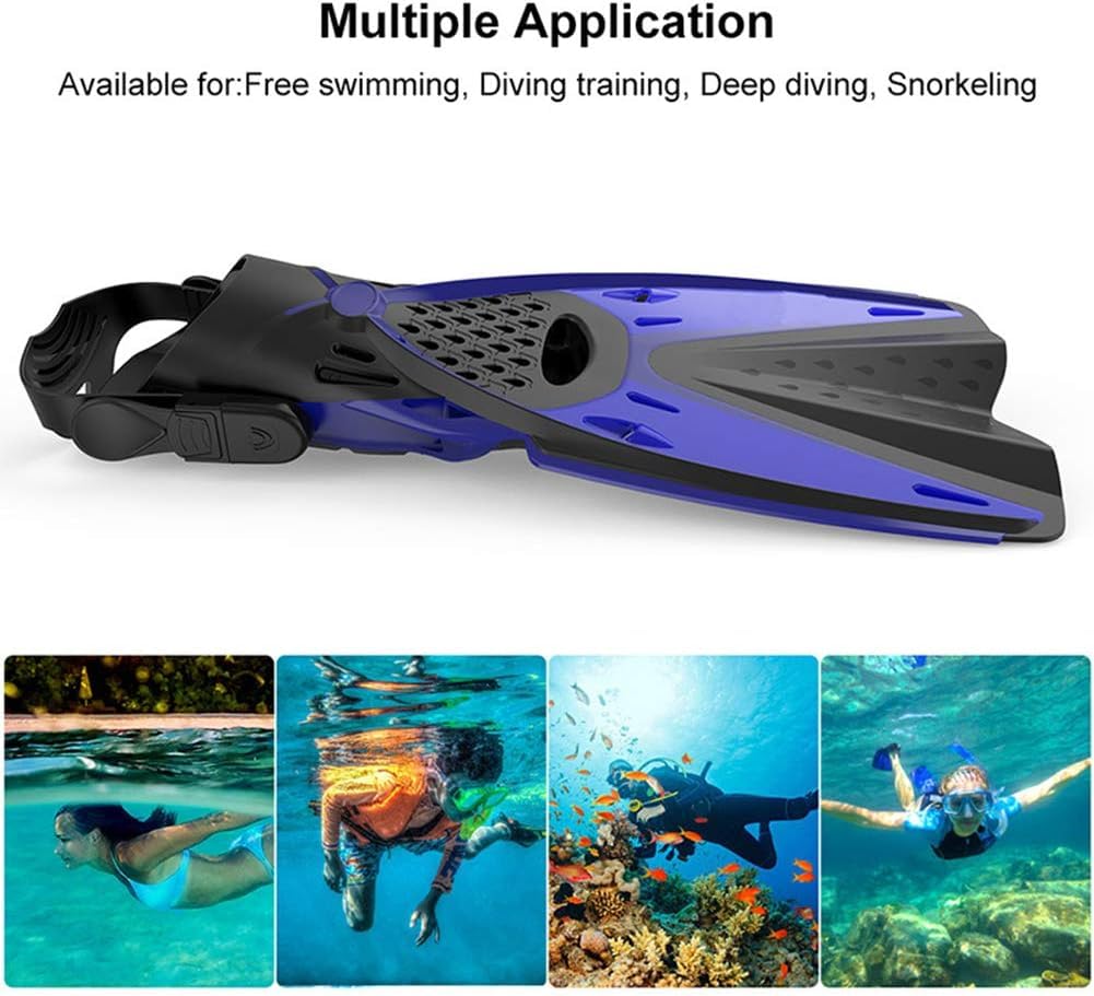 Aletas De Buceo Libre De Snorkel, Aletas De Natación De Snorkel De Viaje Ajustables, Aletas De Natación De Snorkel Aletas De Buceo para Buceo, Calzante De Apnea De Snorkel, Adult, Black, S/M