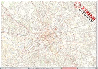 XYZ Postcode Sector Map - 24 - Manchester City Centre - Wall Map ...