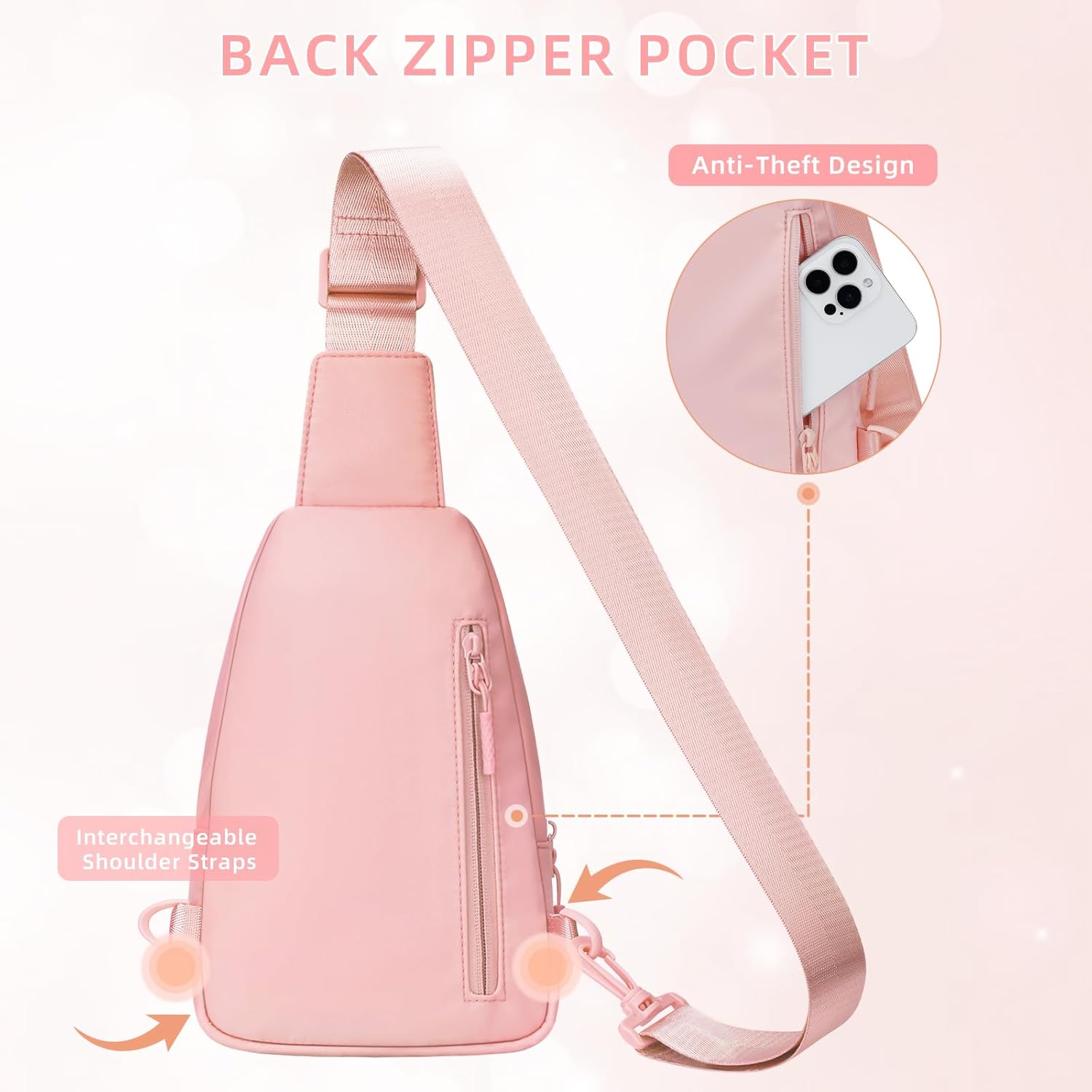 Small Initial Sling Crossbody Bags for Girls Fanny Pack Chest Bag Purse Personalized Birthday Gift - Pink - A - Image 6