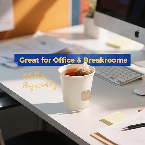 Miniatura 5 de Fit Meal Prep Paquete de 500 tazas de café de papel desechables de 10 onzas, tazas blancas calientes de primera calidad para bebidas calientesfrías,
