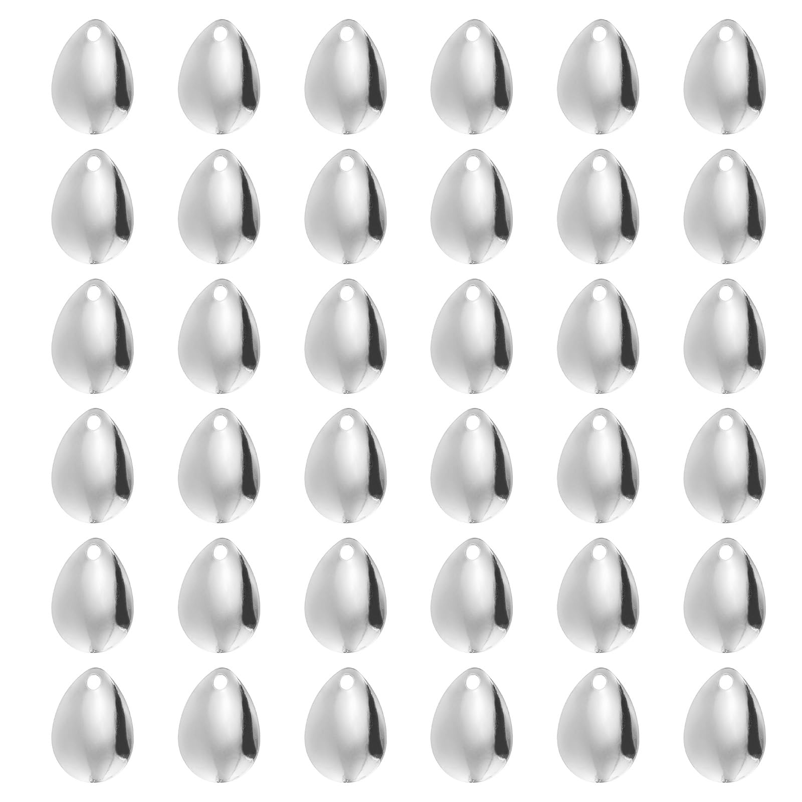 PATIKIL Fishing Lure Blades 0.7x0.6",50 Pack Willowleaf Lure Making for DIY Bait Silver, 1,8 x 1,5 cm