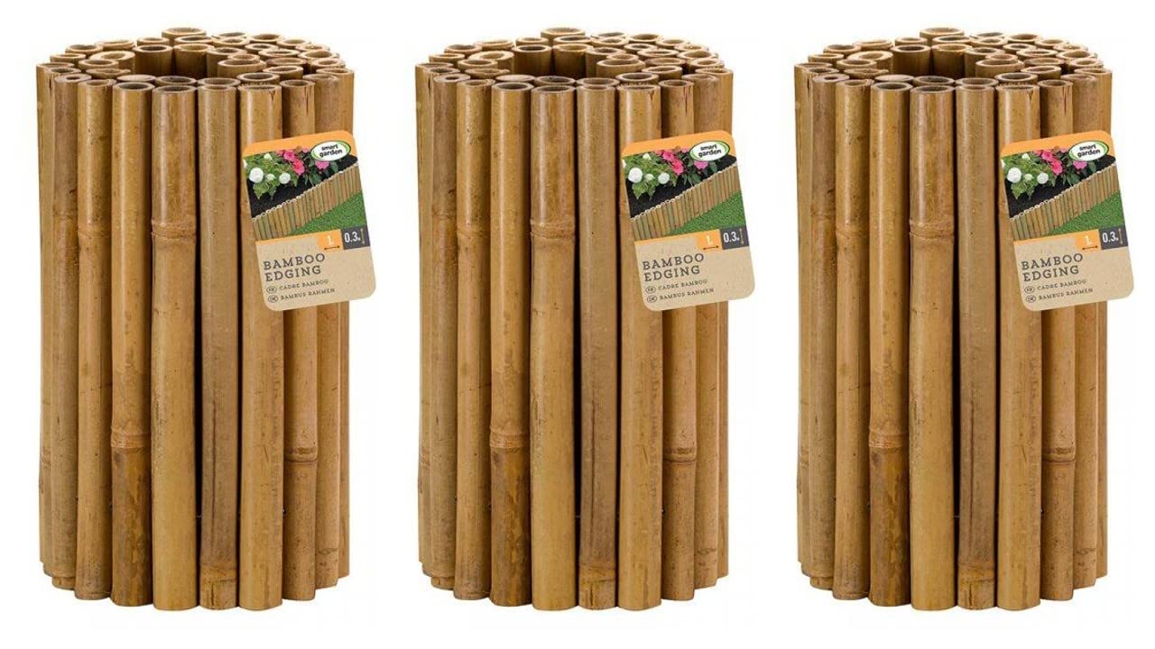 Garden Mile Set Of 2 Bamboo Log Roll Border Edging 30cm X 200cm Heavy Duty Wooden Garden Edging Border Bamboo Log Roll For Flower Beds Grass Yard Pathways Garden Edge Lawn Edge