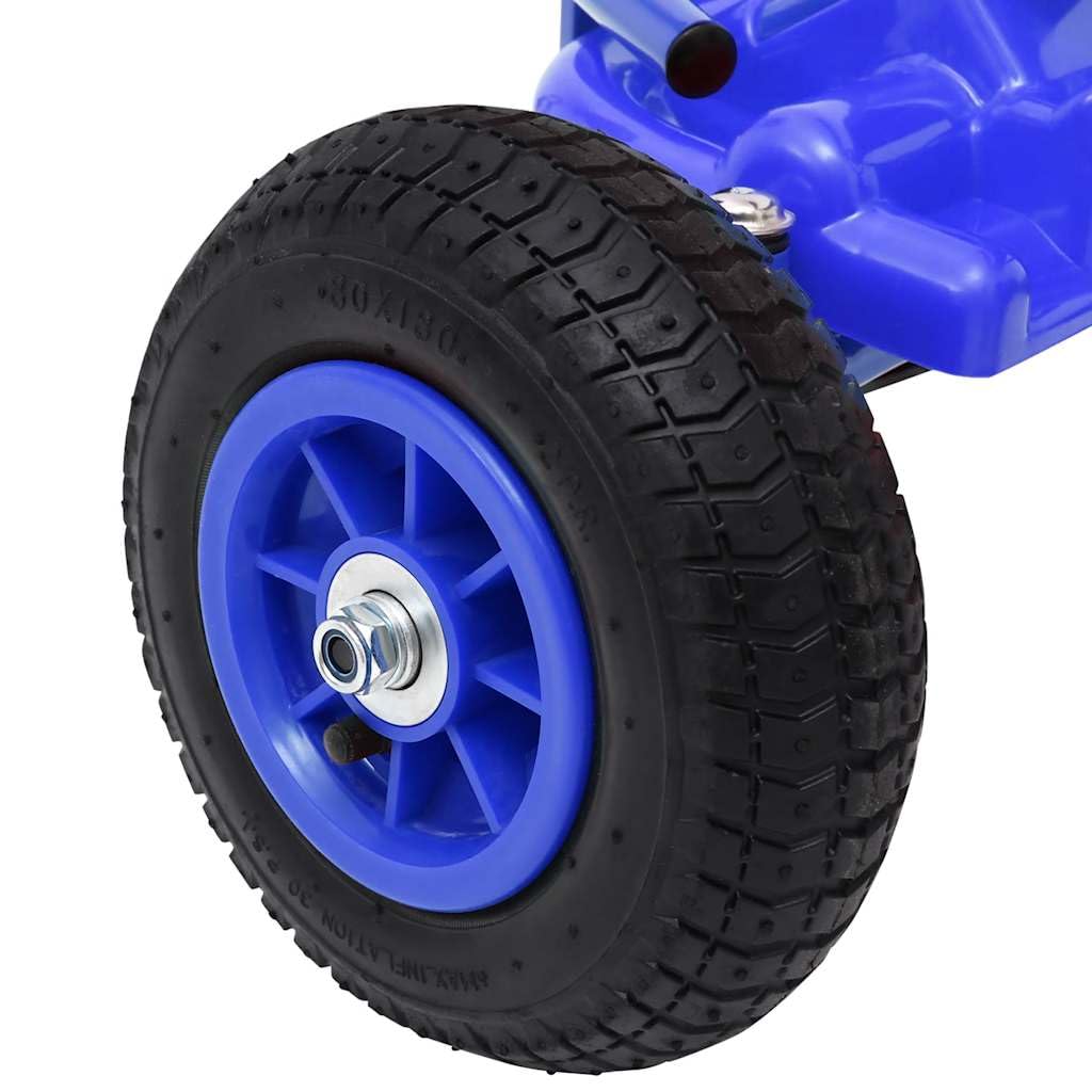 Mangloder Pedal Go-Kart mit Luftreifen Blau für Kinder von 3 bis 6 Jahren, Kinderfahrzeug mit Handbremse, stabile Gummireifen, kindgerechtes Design, ideal für Garten und Freizeit