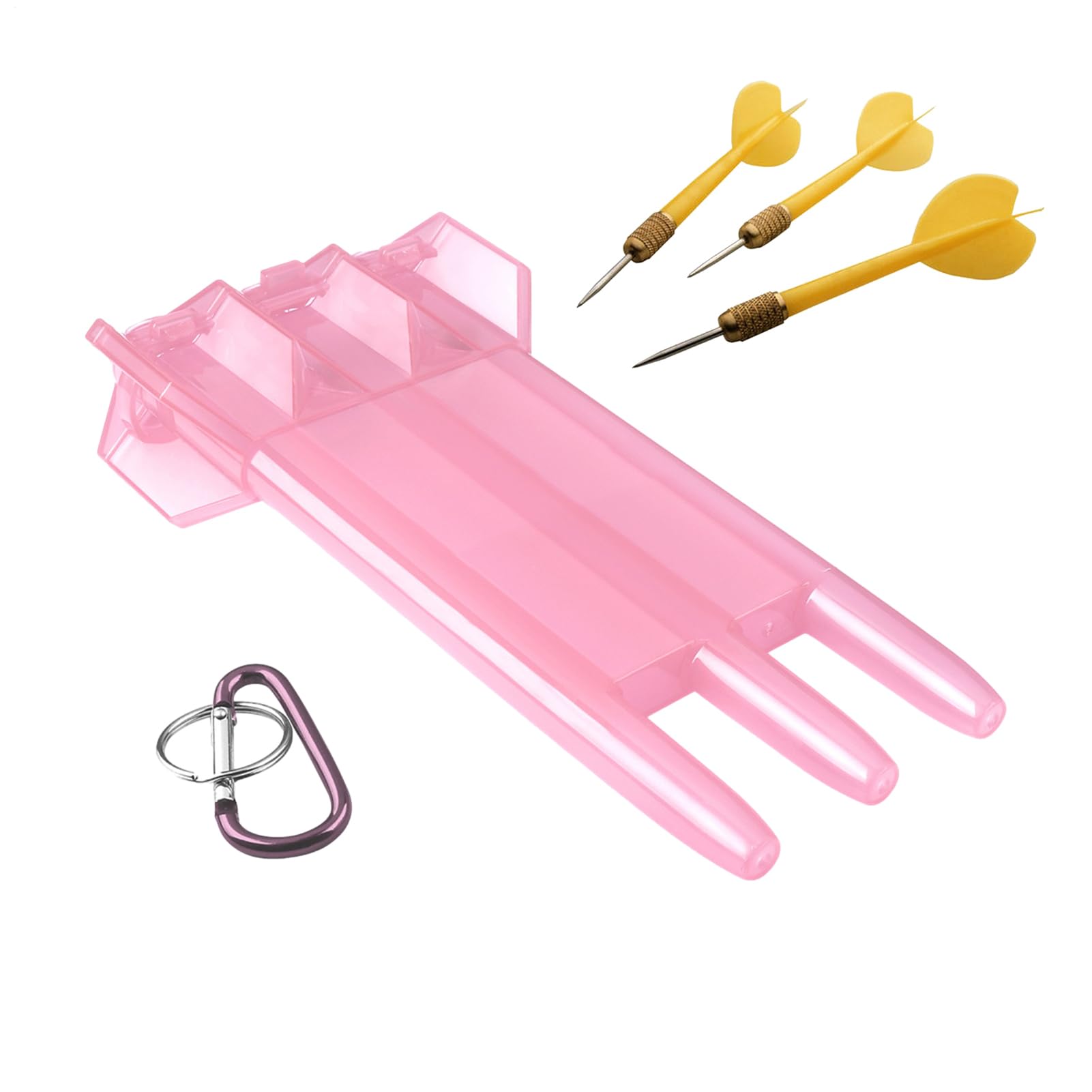 Caja de Dardos - Soporte de Transparente, Caja de Almacenamiento de Dardos | Cartera de Transporte de Dardos de tamaño portátil con Hebilla de Bloqueo Seguro, Funda de dardo, Rosa Brillante