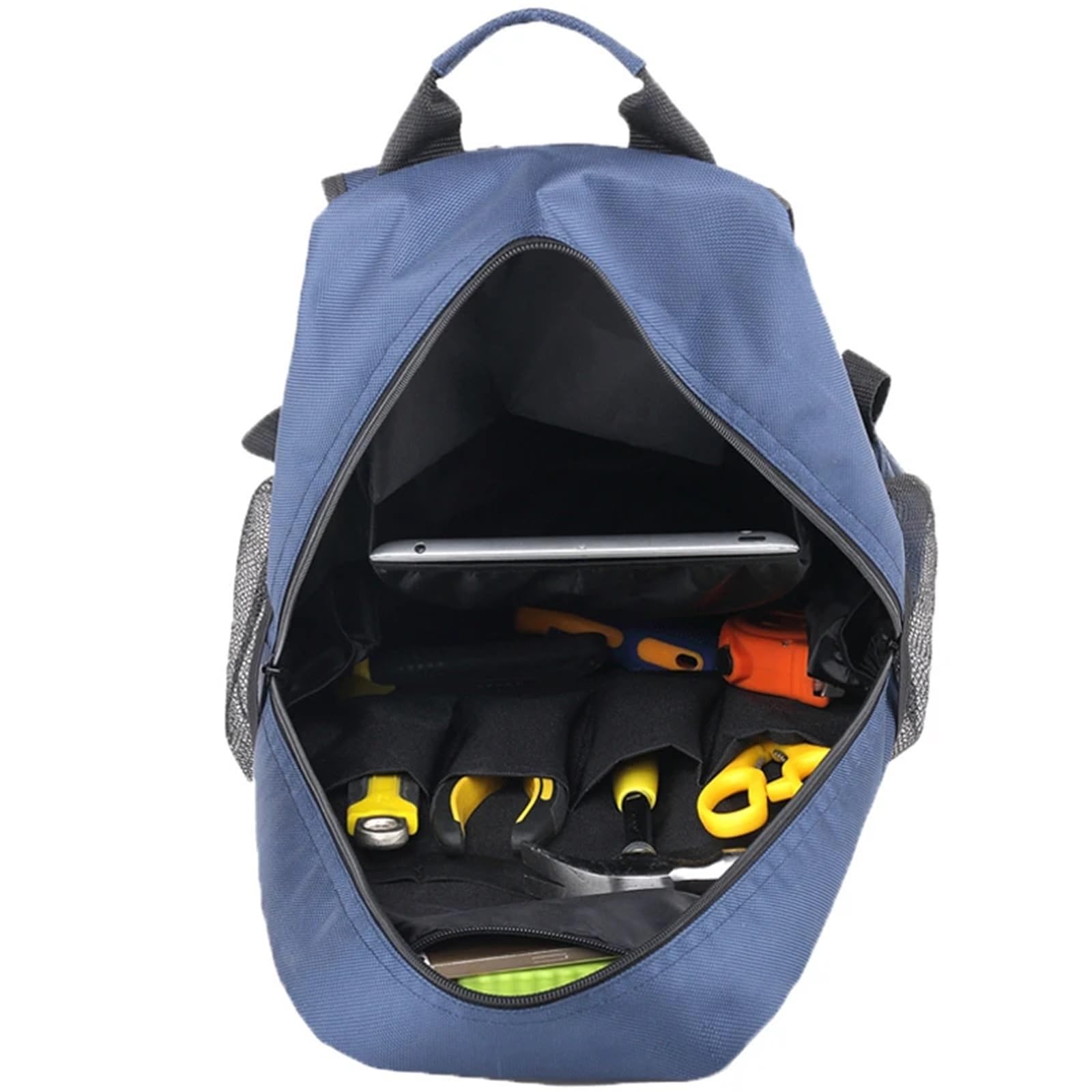 Borsa portautensili a Doppia Spalla Zaino in Tessuto Oxford Multifunzione Addensare Impermeabile Grande capacità Organizzatori for elettricisti per Tecnico(Blue)