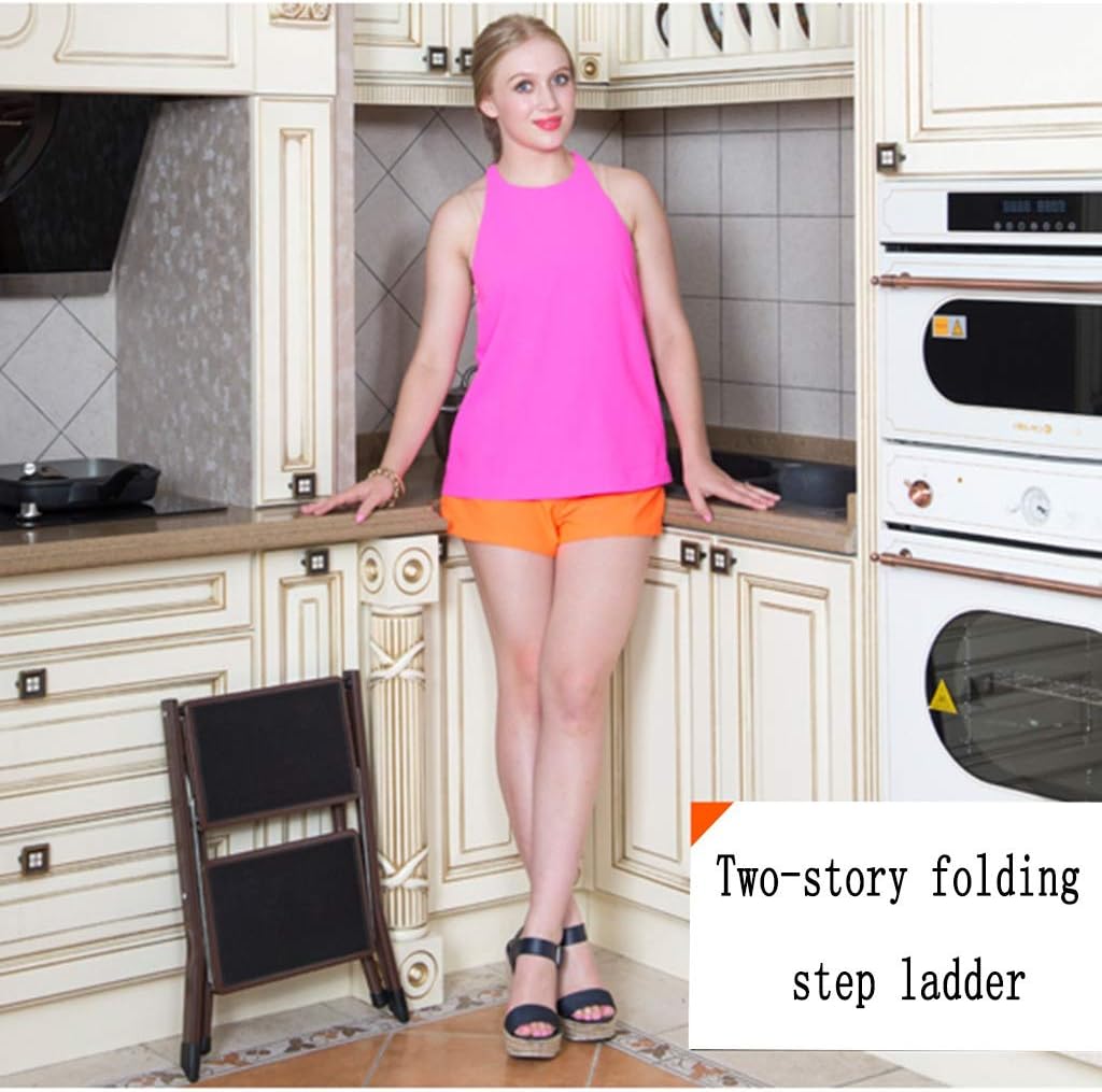 Step Ladders Two-Step Ladder, Bathroom Storage Rack, Foldable Balcony Flower Stand, Kitchen Step Ladder, for Indoor and Outdoor Telescopic Ladder (Color : Style2)