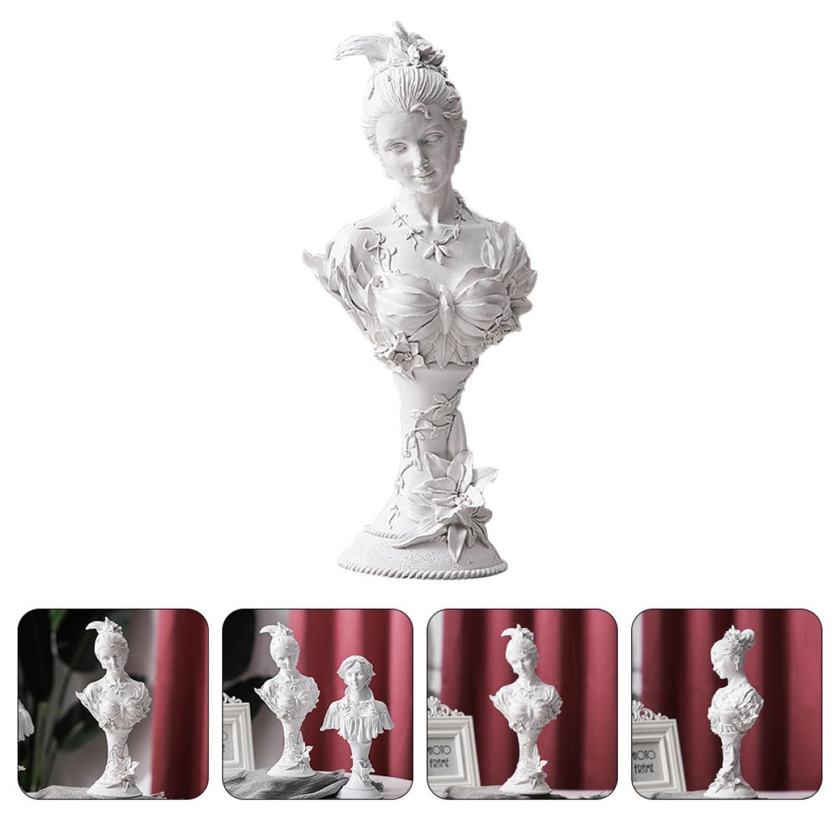Weibliche Gartengöttinnen Statue aus Kunstharz Elegante Büroskulptur Filigrane Wohndekoration für Innenräume und Geschenk