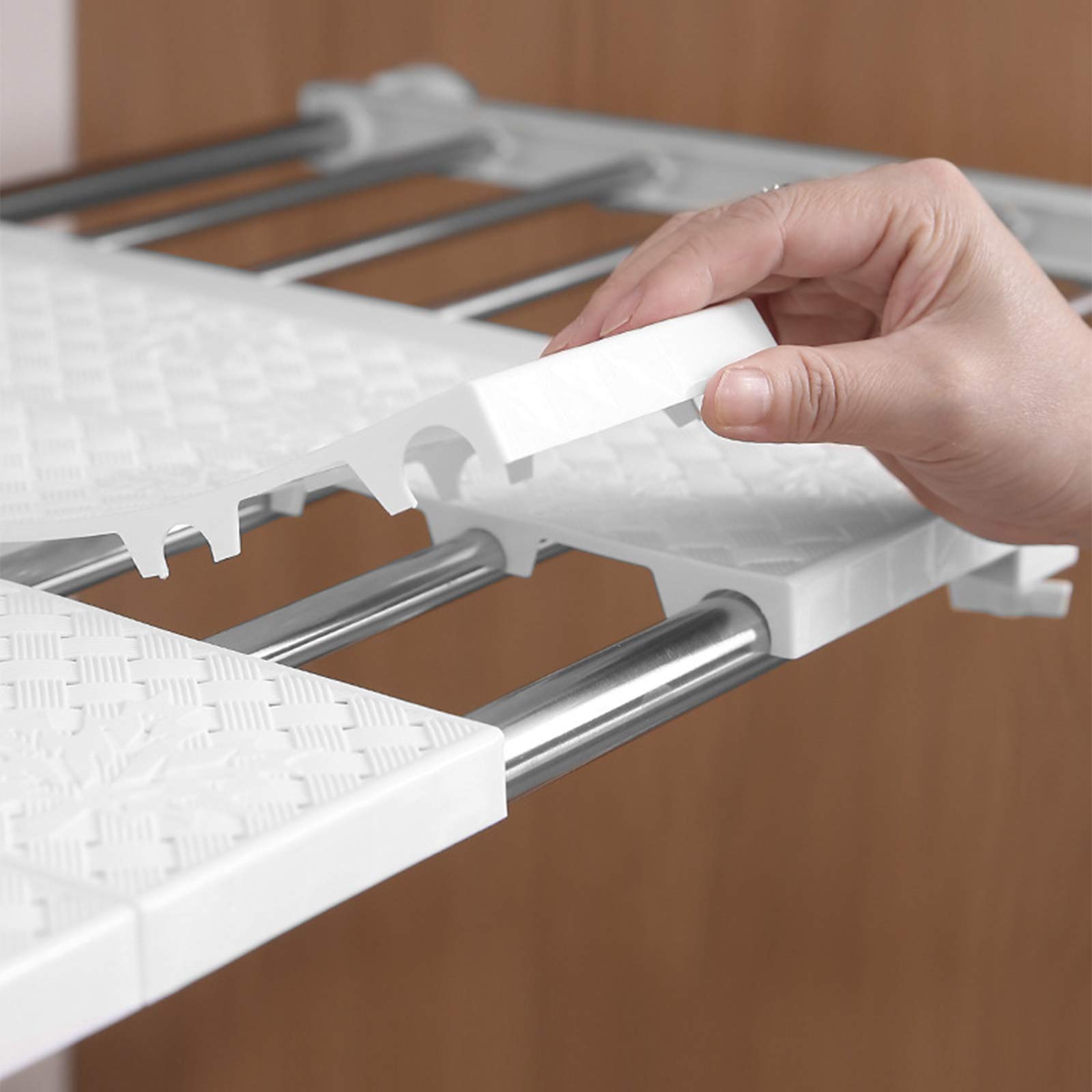 Rack di stoccaggio Regolabile, Ripiani espandibili per Guardaroba, Telescopico Ripiano Armadio per Armadio da Cucina, Frigorifero, libreria,Wide 30cm,L 73 to 130cm