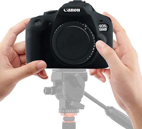 Miniatura 4 de Funda de cámara para Canon EOS Rebel T6 T7, funda de goma de silicona para cámara EOS 1300D Rebel T6EOS 1500D Rebel T7 KISS X90 (negro)