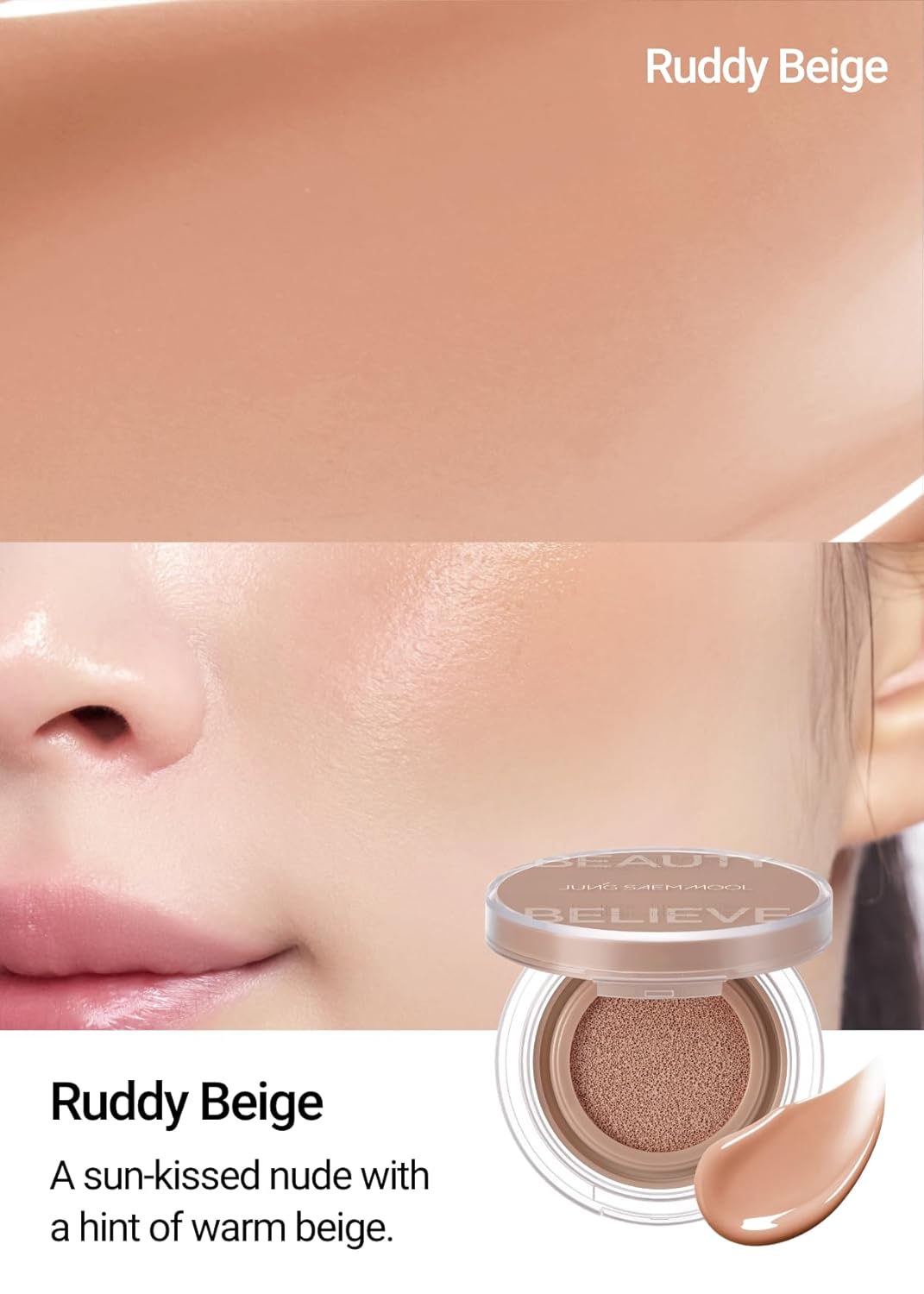 JUNGSAEMMOOL Artist Cushion Blush (Ruddy Beige) | Easy to Blend, Lightweight, Hydrating Korean Makeup Cushion Blush for Dewy & Glowing Cheeks - Image 3