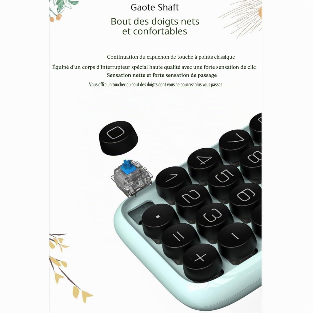 HTLNUZD Calculatrice de bureau à 10 chiffres avec grand écran LCD - Calculatrice de clavier mécanique pour bureau, école, maison, entreprise (or rose)