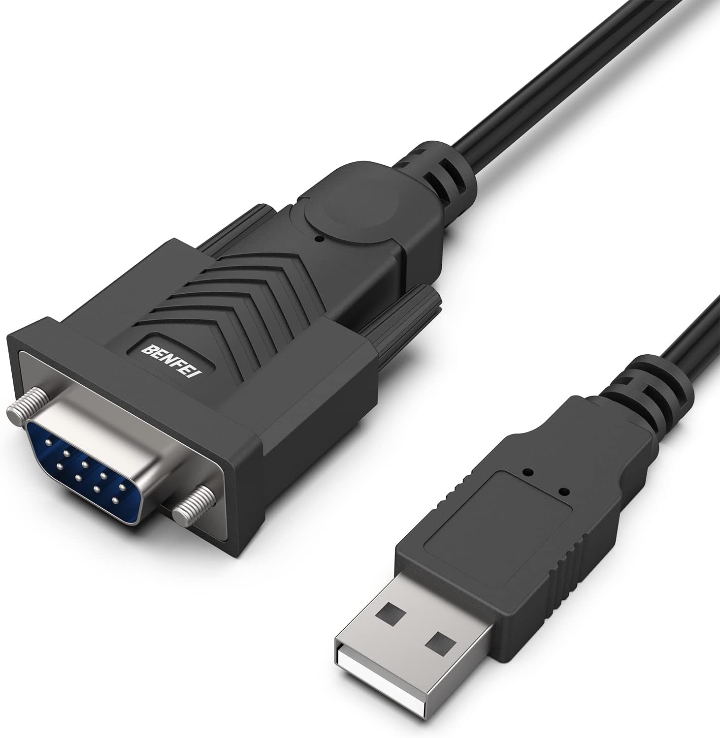 BENFEI USB to Serial Adapter, USB to RS-232 Male (9-pin) DB9 Serial Cable, Prolific Chipset, Windows 11/10/8.1/8/7, Mac OS X 10.6 and Above, 1.8M
