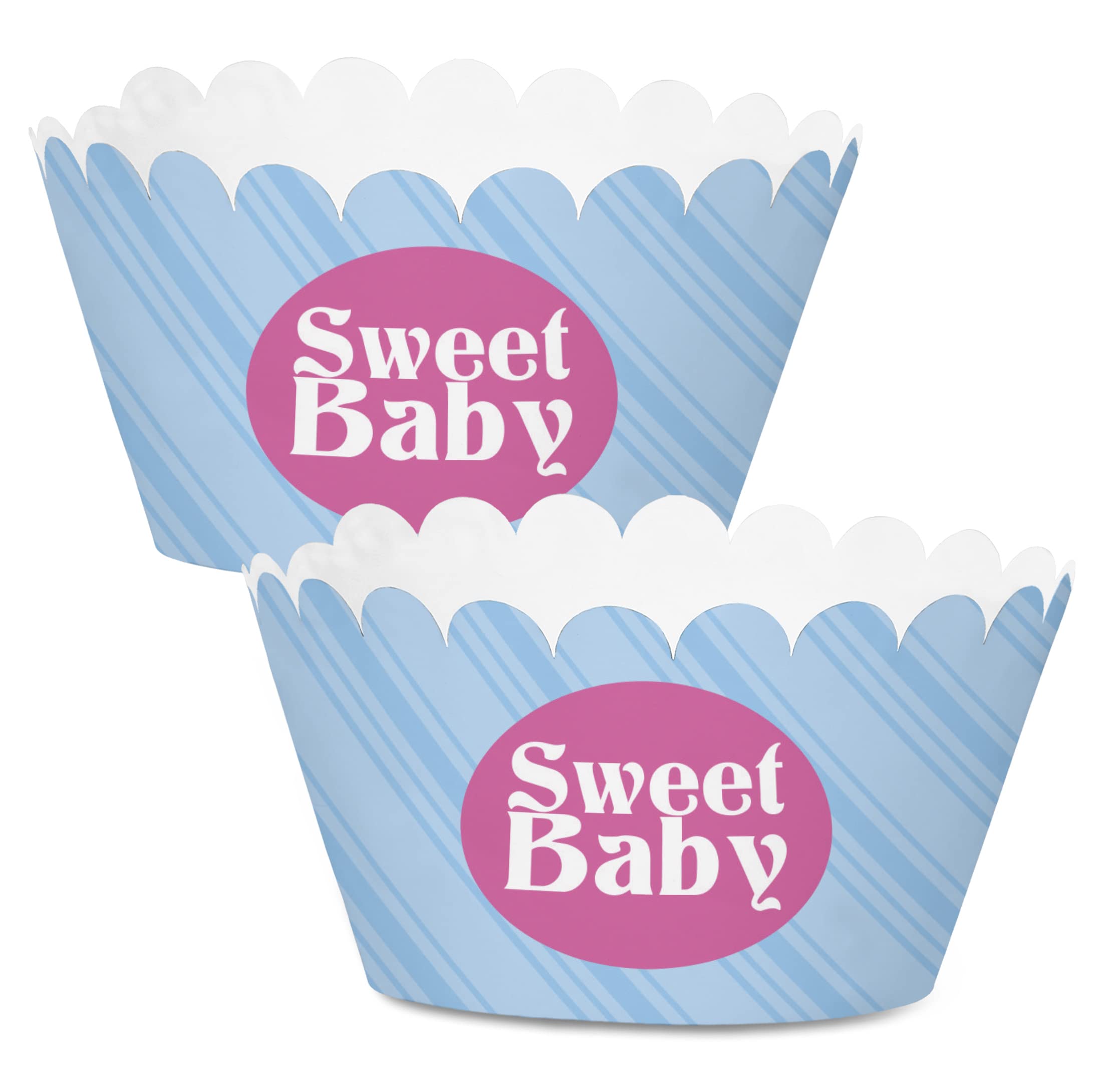 Inkdotpot Bottomless Cupcake Wrappers for Baby Shower, Candy Adjustable Cup Cake Liners Party Supplies, Baby Shower Decorations - Pack of 30