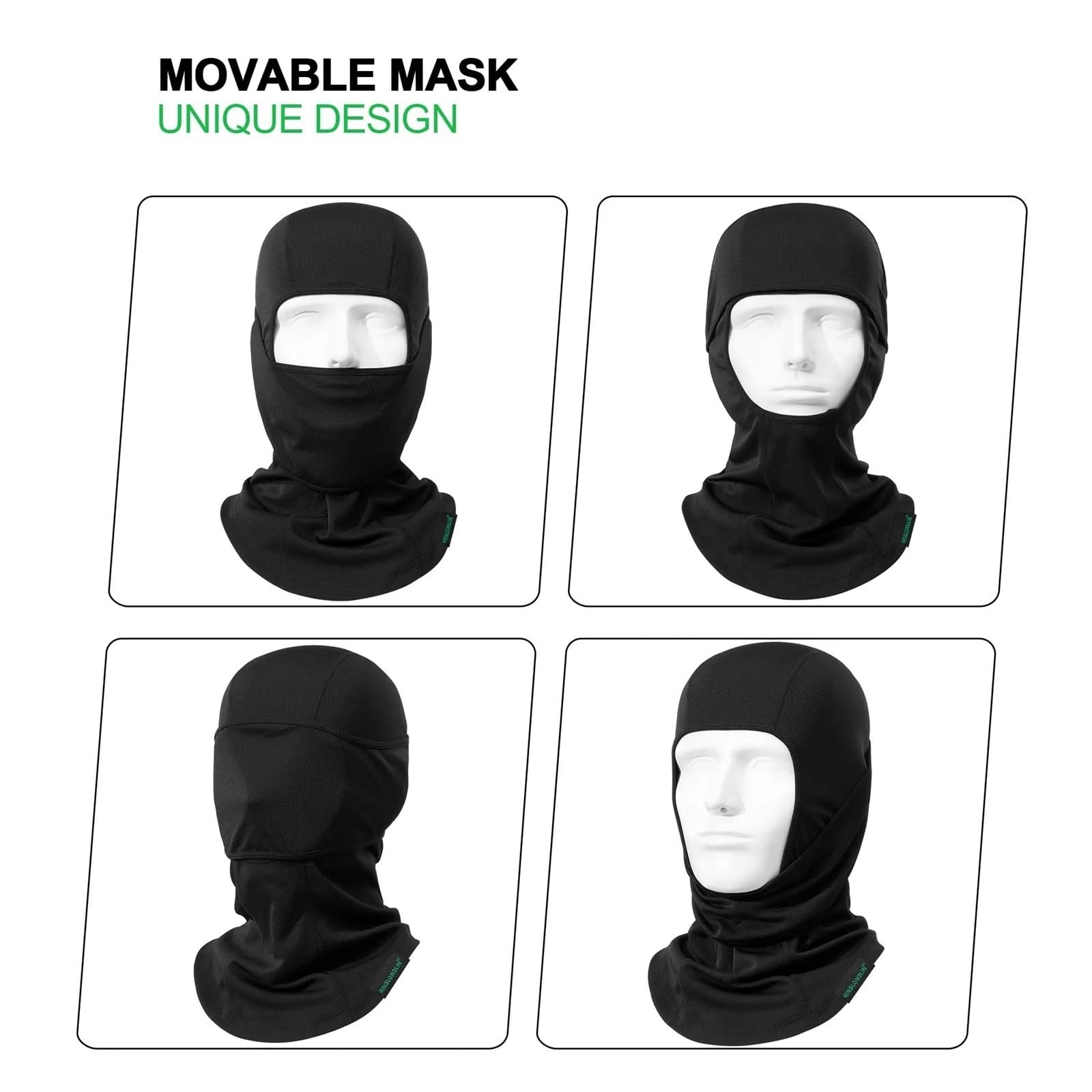 Pasamontañas 2 uds pasamontañas máscara de esquí Cubierta de Cara Completa for Hombres y Mujeres máscara de Cara Completa Transpirable for Esquiar Deportes al Aire Libre