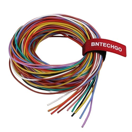 Bntechgo 20 alambres de silicona suave y flexible silicona resistente a altas temperaturas altamente eficiente 20AWG calibre 100 hilos de alambre de