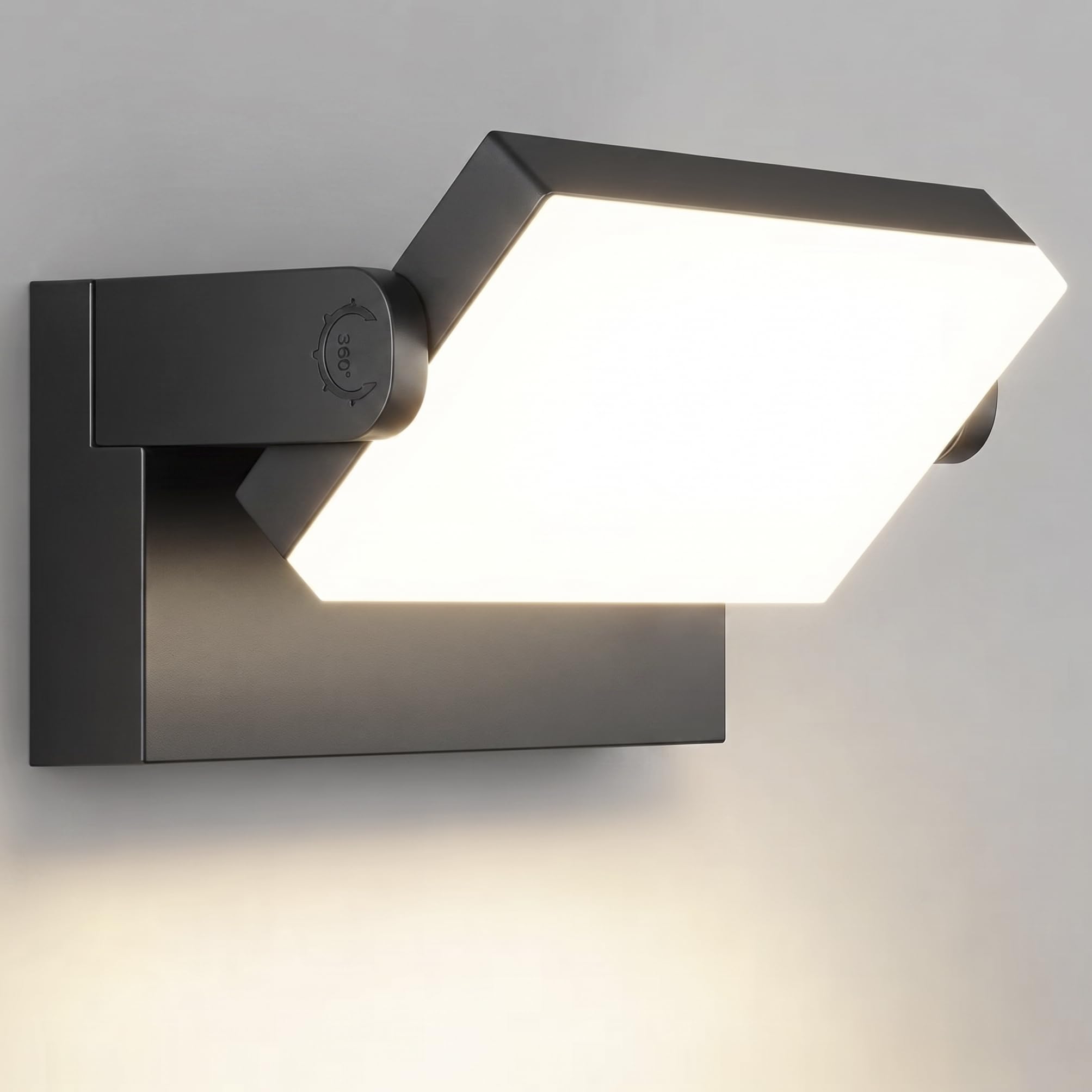Kingwen Aplique Pared Exterior LED 40W,3000lm,3000K,IP65,360°,Negro