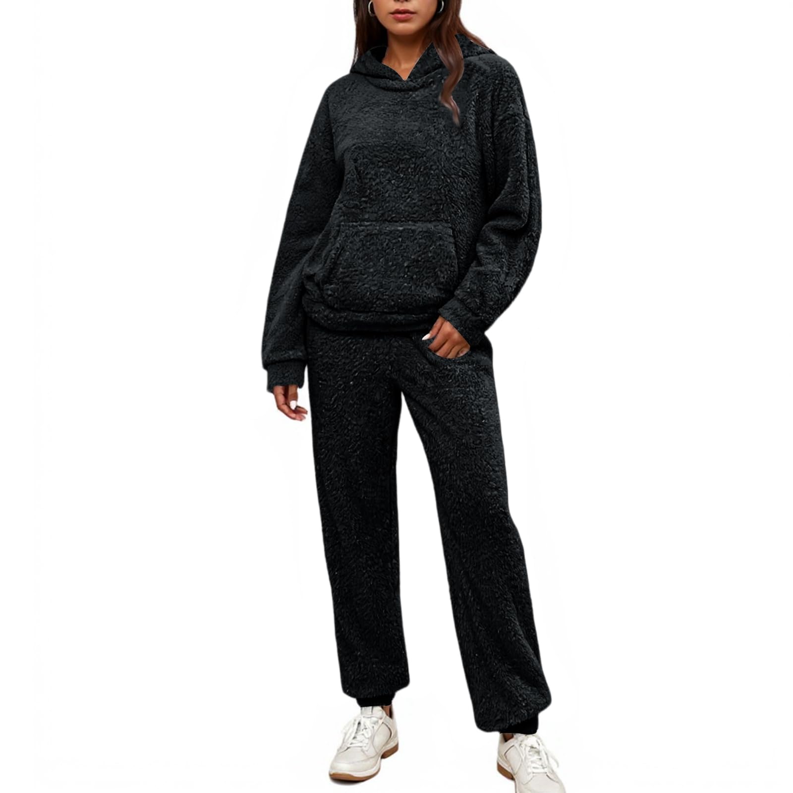 Ensemble Femme Pyjama à Manches Longues avec Imprimé Lapin Coupe