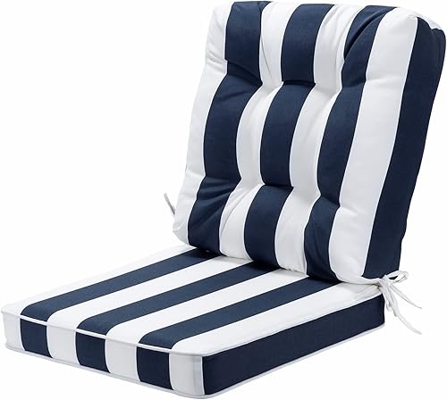 Miniatura 8 de JMKaixin Juego de cojines de asiento y respaldo para exteriores para muebles de patio, cojines para sillas de salón con lazos, cojines resistentes