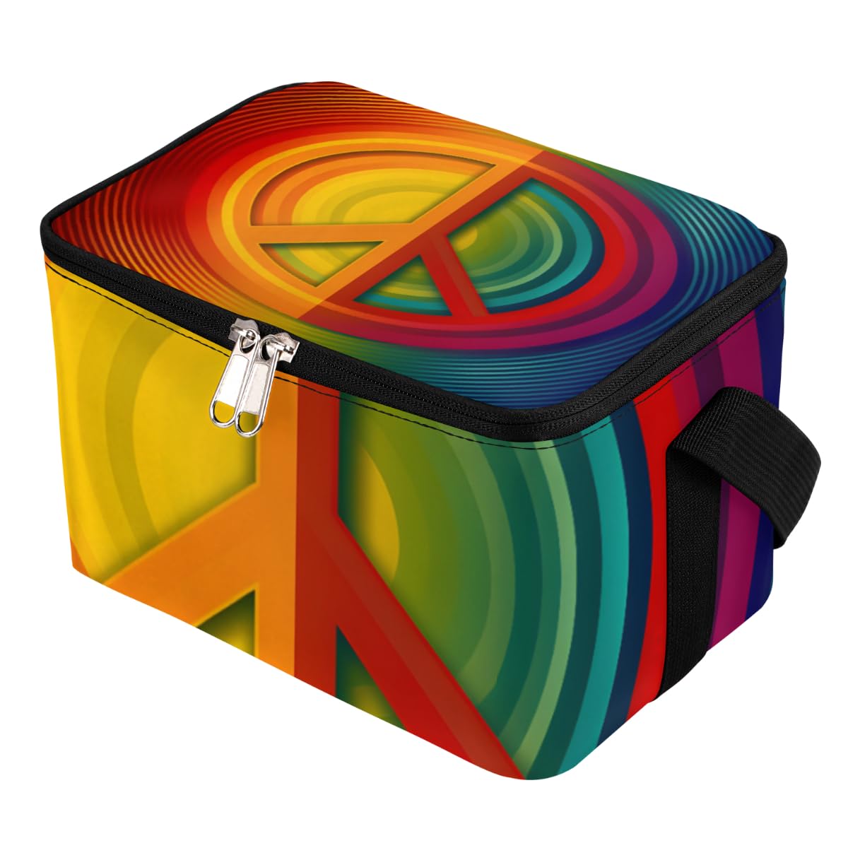 Lunch Bags for Women Men 9 Cans,Peace Symbol Hot & Cold Food Delivery Bag Insulated Grocery Bag Insulated Lunch Box Peace Cooler Bag for Office Work Picnic Beach