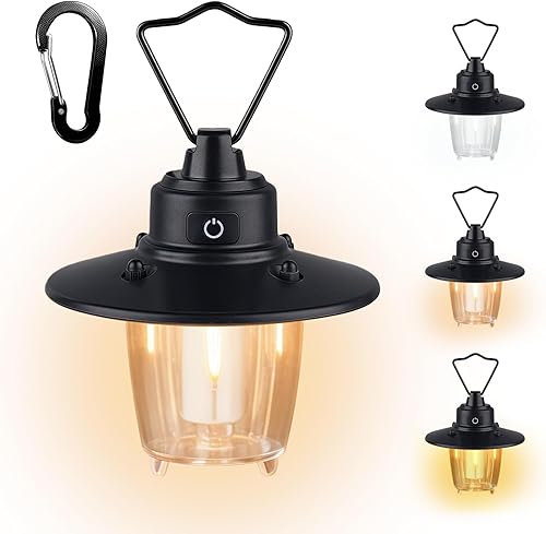 Linterna LED para campamento, luz de campamento recargable USB-C con modos de luz múltiple, impermeable, duradera, luz inalámbrica para tienda de