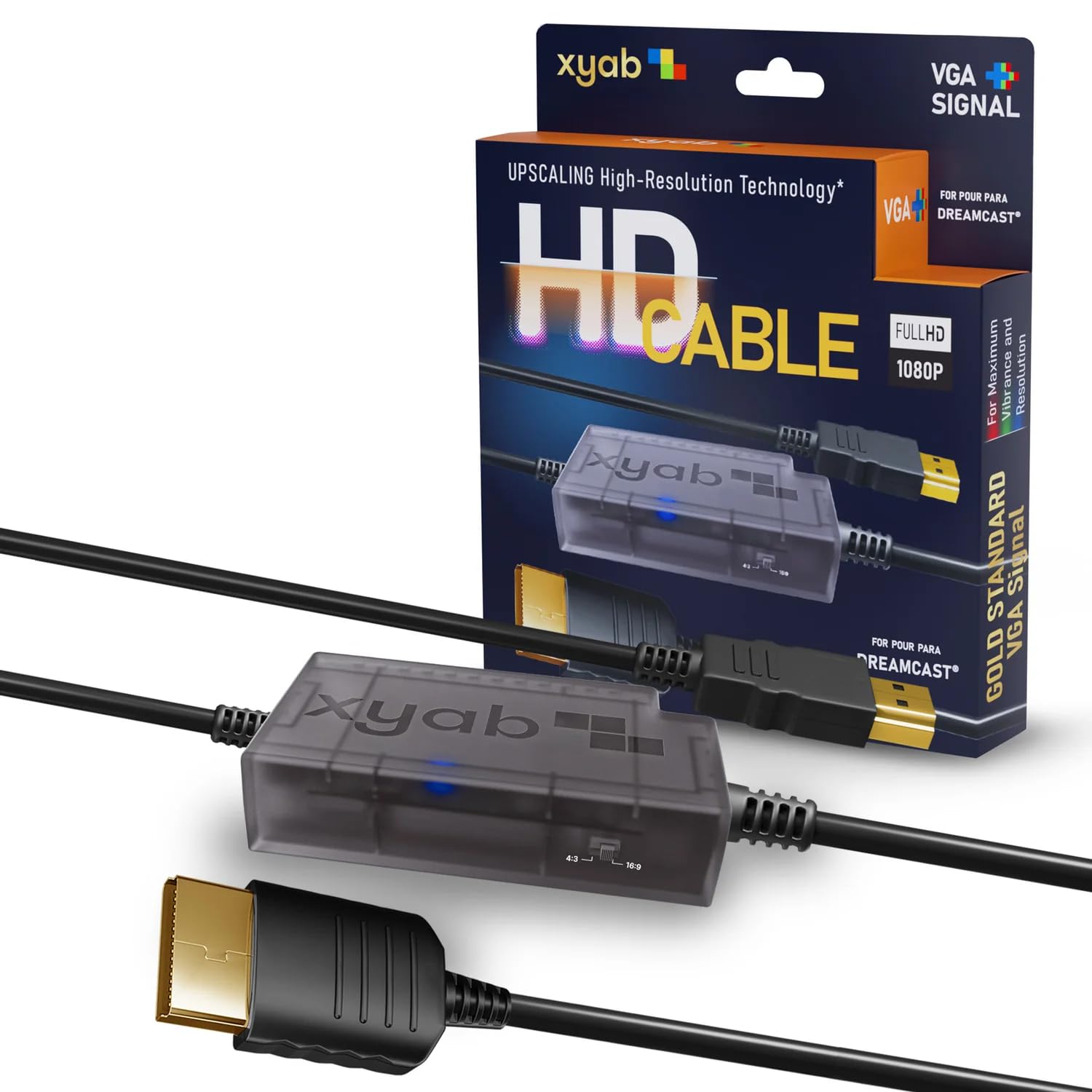 XYAB Cavo di collegamento RGB+ HD per Sega Dreamcast - Risoluzione Full HD 1080p | HDMI - Retro Gaming Upscaler