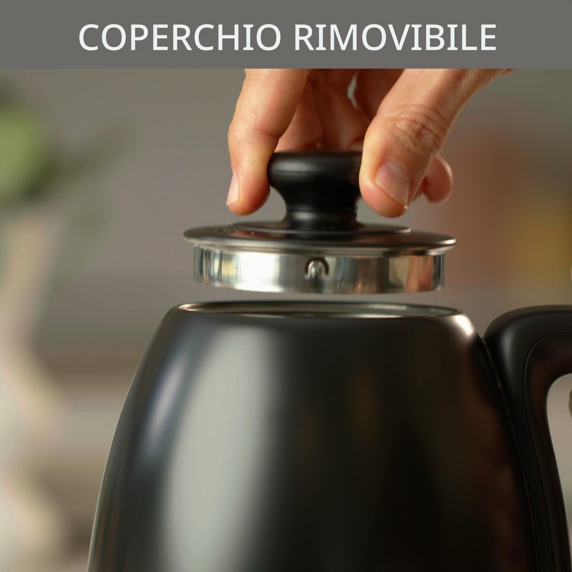 Krups Bollitore a collo di cigno, multiuso, Tè, Caffè, Infusione, 8 Temperature, Tenuta al caldo 30 min, Coperchio rimovibile, Caffè Control BW923810, Nero
