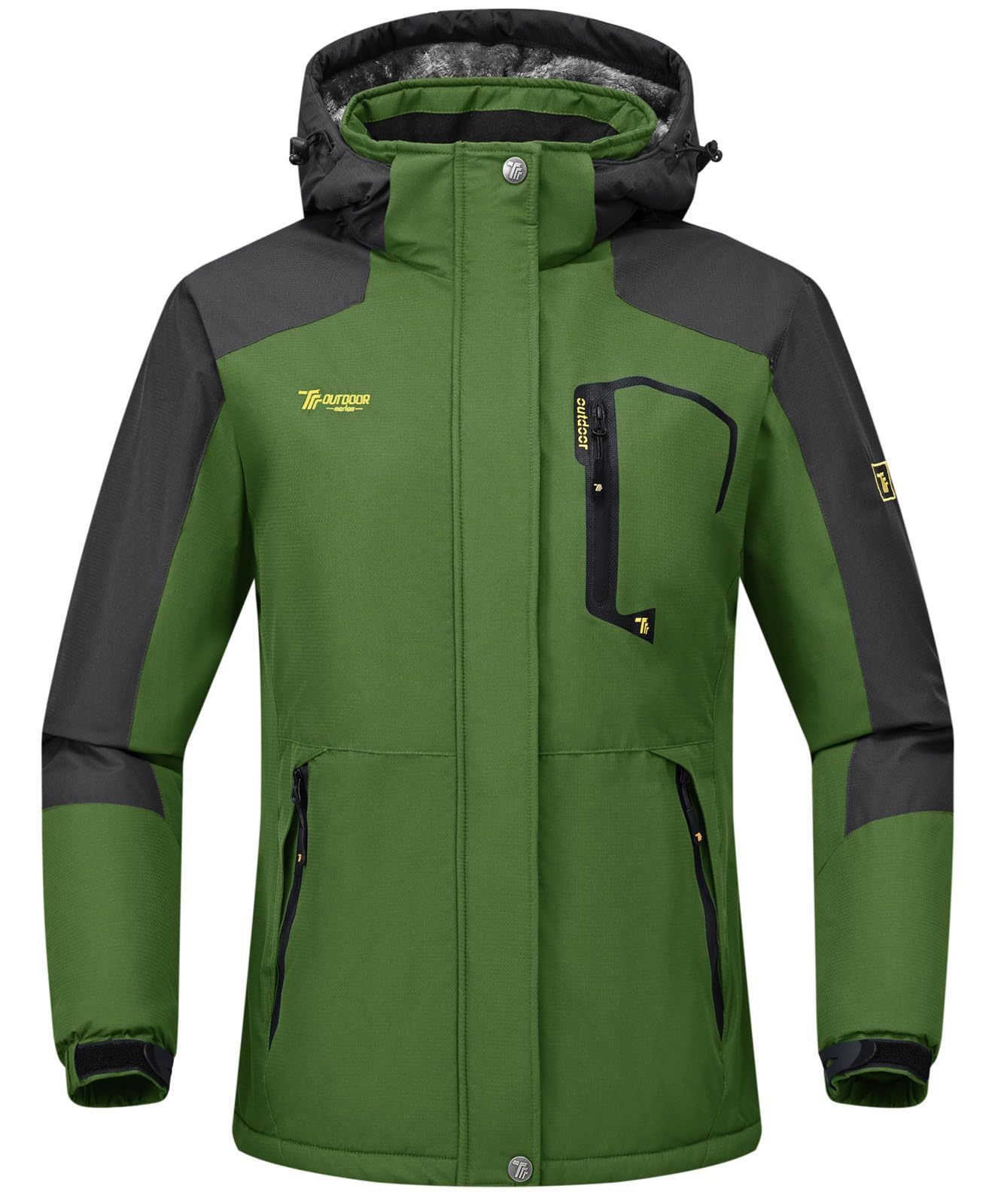 Rdruko Skijacke Damen Warme Winterjacke Gefüttert Verdickt Softshelljacke Wasserdicht Snowboardjacke Atmungsaktiv mit Abtrennbarer Kapuze