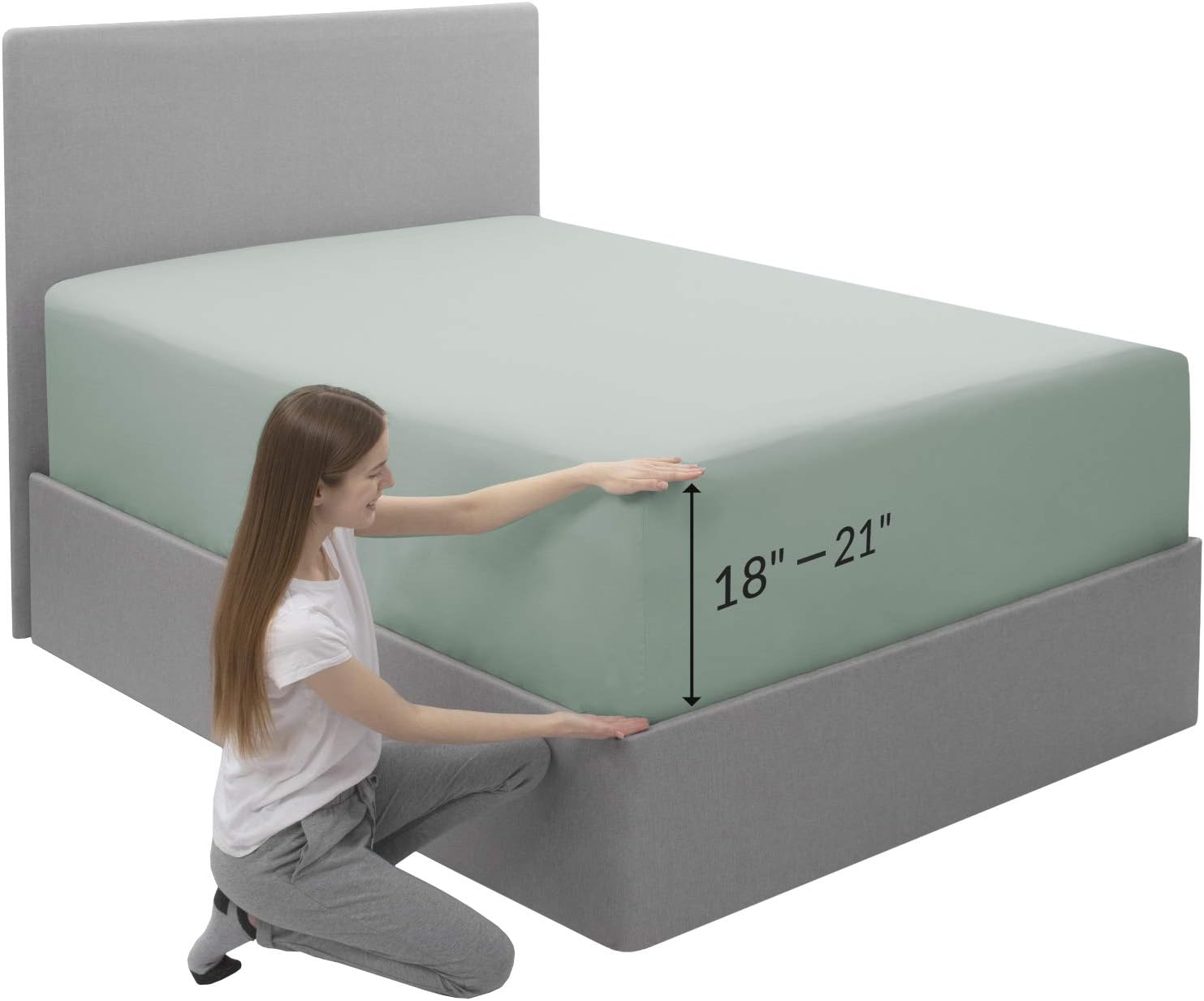 Mellanni Queen Fitted Sheet - Deep Pocket Cooling Sheets up to 16 inch - Hotel Luxury 1800 Bedding - Wrinkle, Fade, Stain Resistant - 1 Single Queen Fitted Sheet Only (Queen, Imperial Blue) : Home & Kitchen