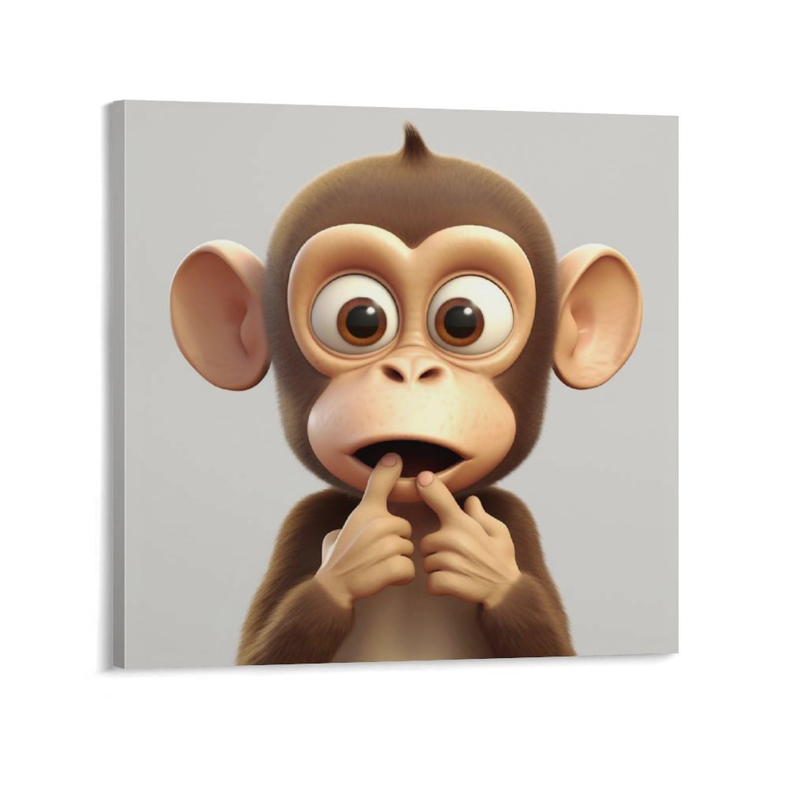 The Silent Monkey Canvas Wall Art for Bedroom 16x16inch Canvas Prints Artwork for Walls Modern Picture Artwork Painting for Living Room Aesthetic Wall Paintings for Bathroom Kitchen Office De