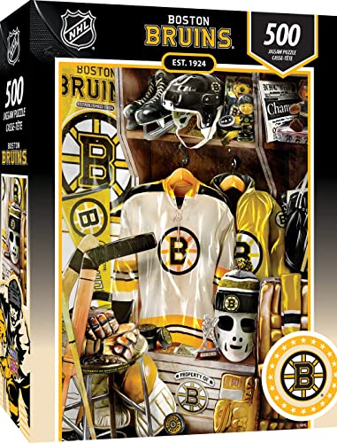 MasterPieces Game Day 500 Piece Jigsaw Puzzle for Adults - NHL Boston Bruins Locker Room - 15