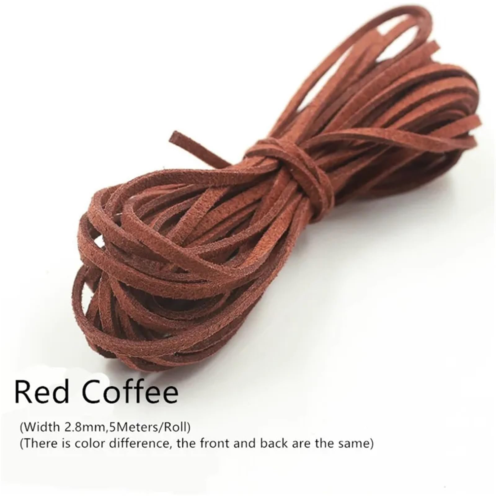 Sznurek ze sztucznej skóry zamszowej 10 sztuk 3MM 5M zamszowa koreańska aksamitna nić skórzana(Red Coffee)